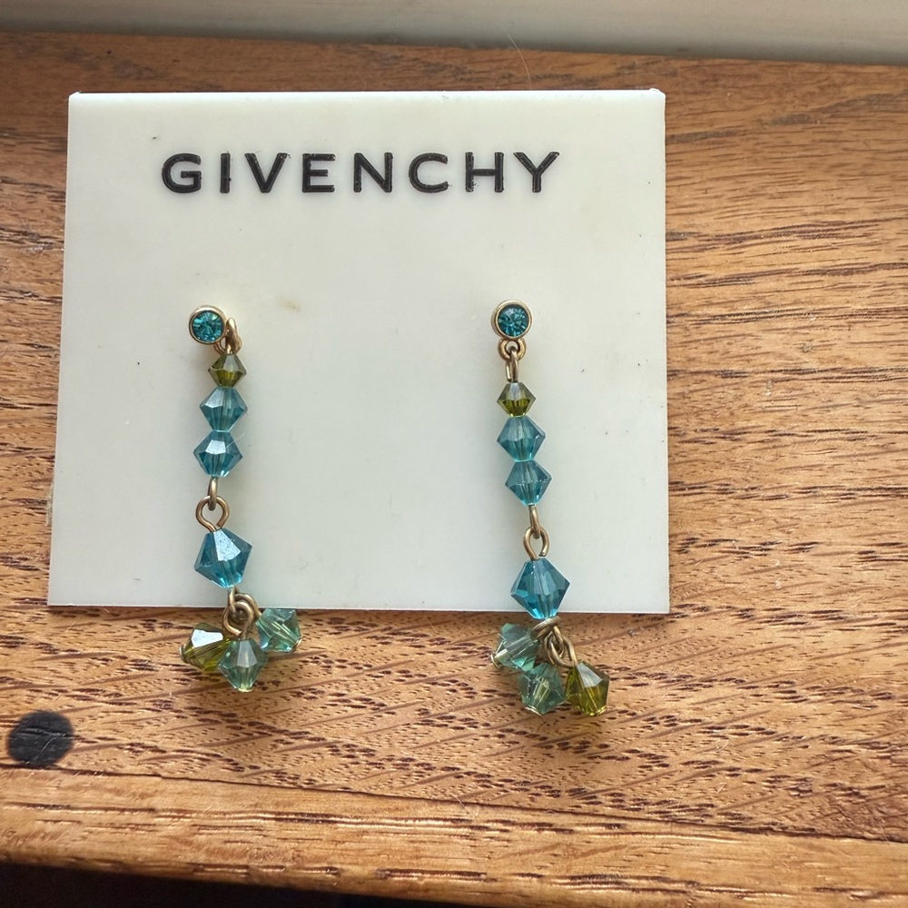 Givenchy vintage dangle earrings lovely colors. Dress up your look. New On Card - Picture 2 of 4
